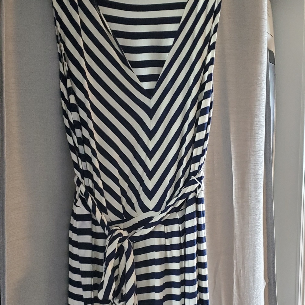 Talbots Mid length striped cotton dress
